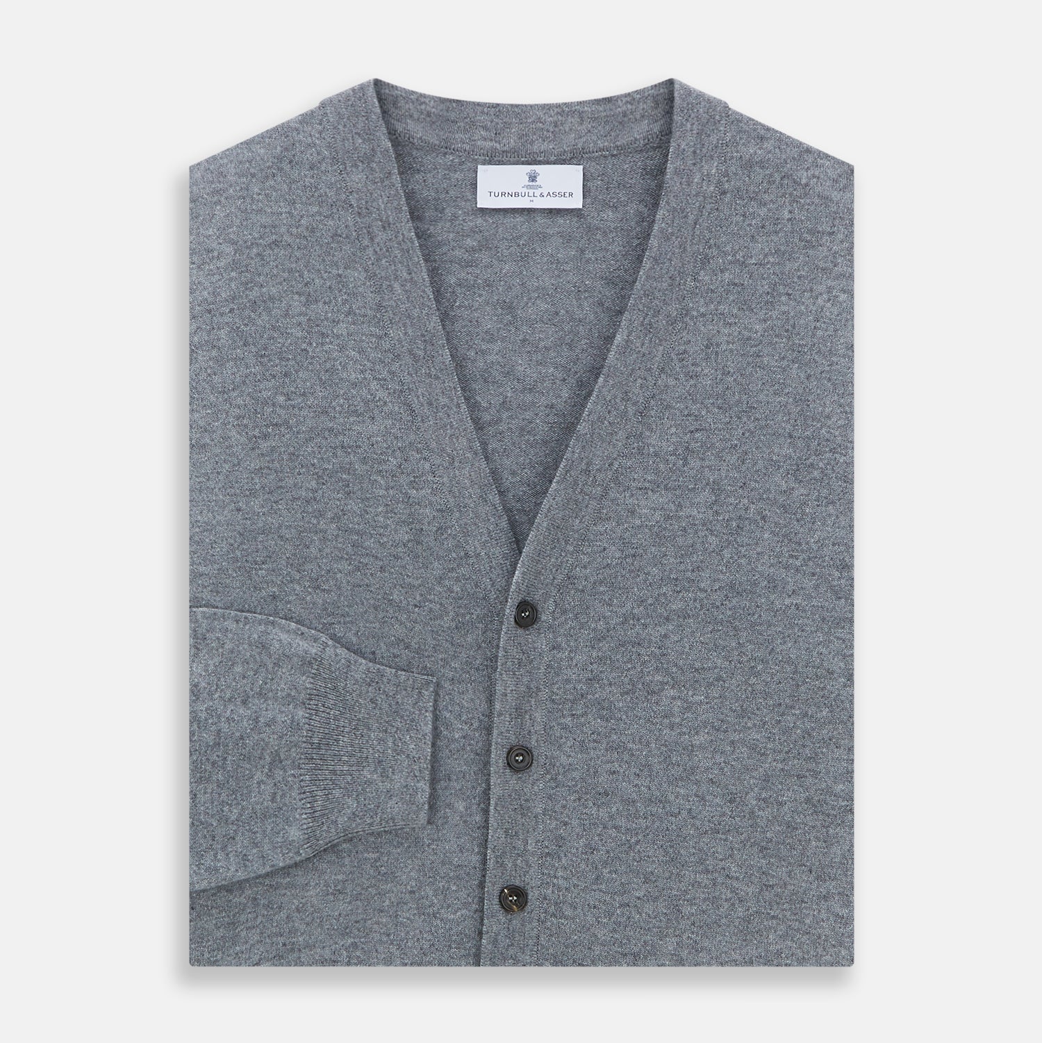 View 3 of product Louis Flannel Grey Cashmere Cardigan