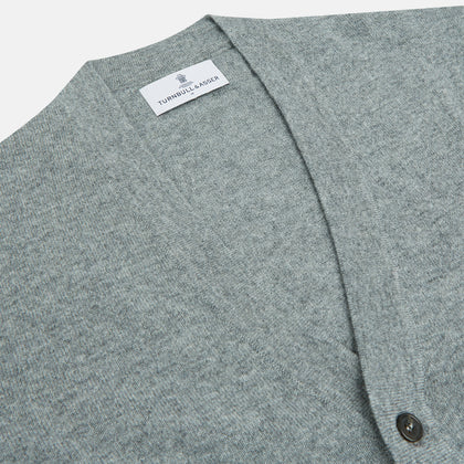Louis Flannel Grey Cashmere Cardigan