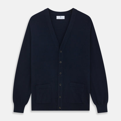 Navy Cashmere Cardigan