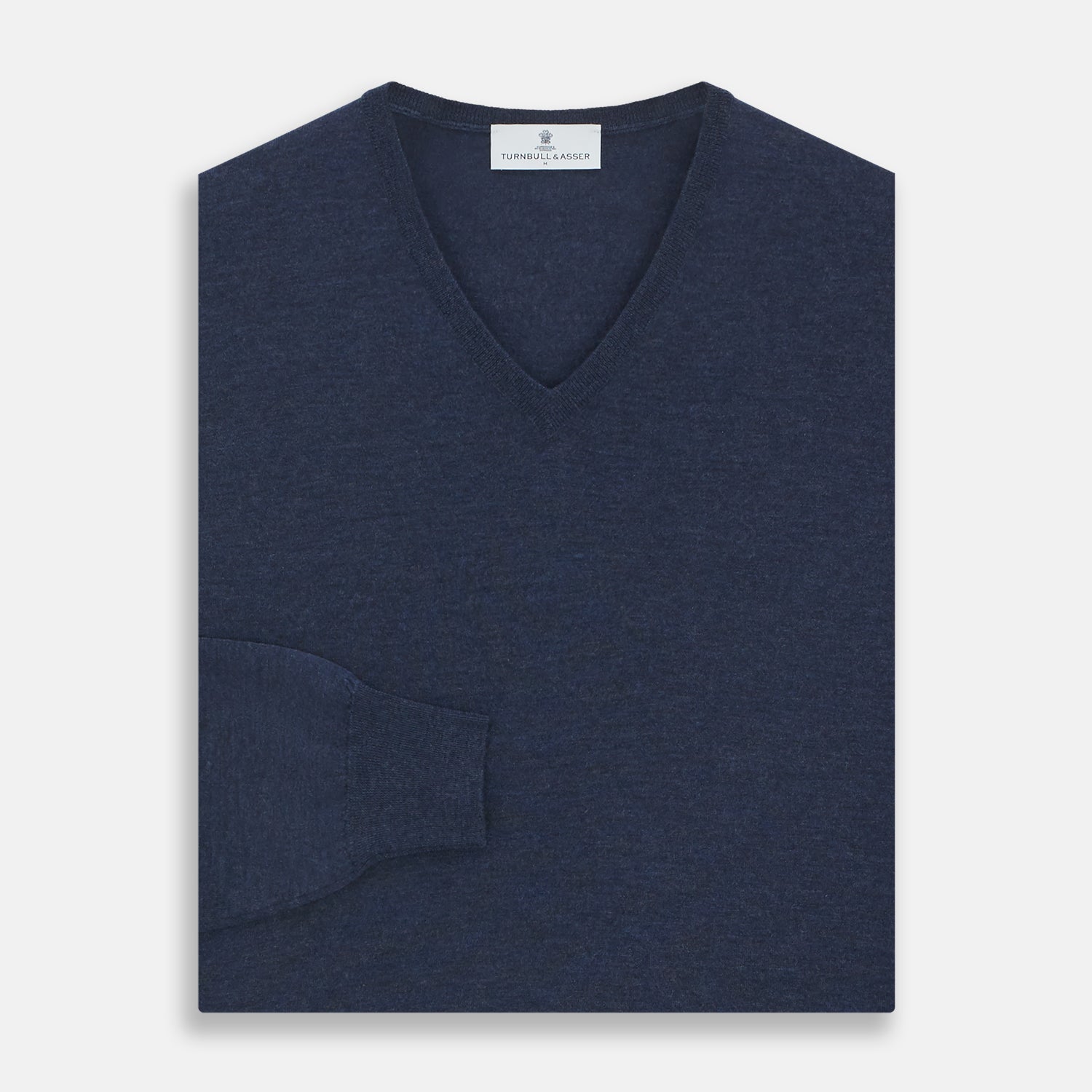 View 3 of product Blue V-Neck Merino Wool Jumper