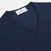 View 2 of product Blue V-Neck Merino Wool Jumper