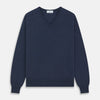 View 1 of product Blue V-Neck Merino Wool Jumper