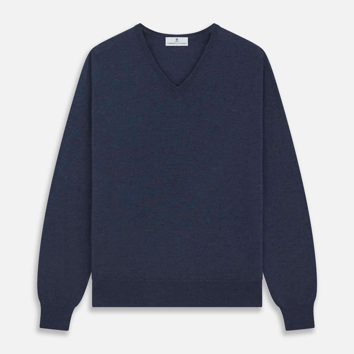 View 1 of product Blue V-Neck Merino Wool Jumper