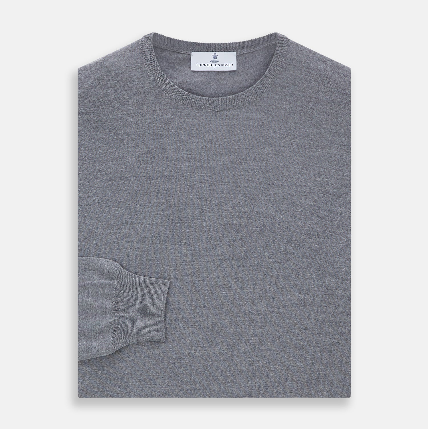 View 3 of product Grey Crew Neck Merino Wool Jumper