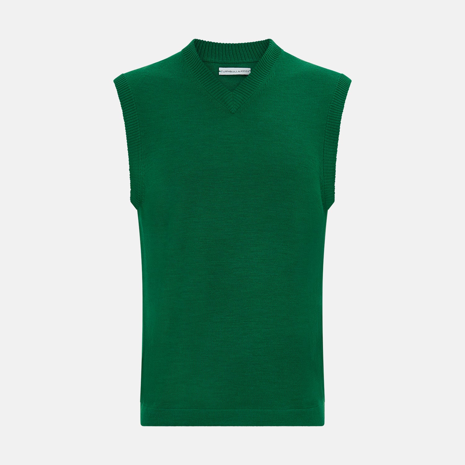 View 1 of product Hunter Green Fine Merino V-Neck Vest