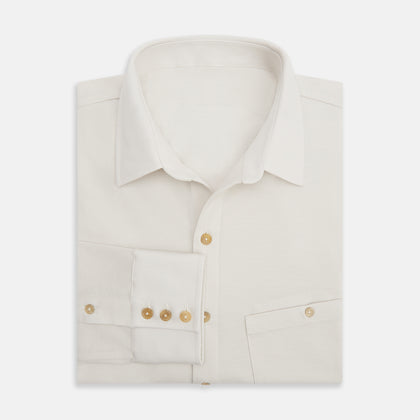 White Pique Shirt Image 4