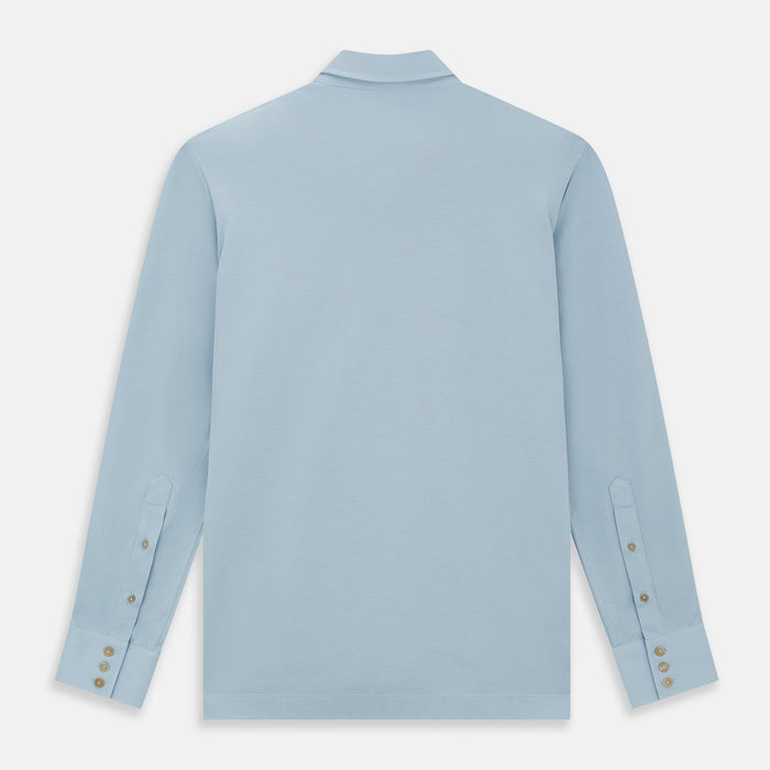 Pale Blue Pique Shirt Image 2