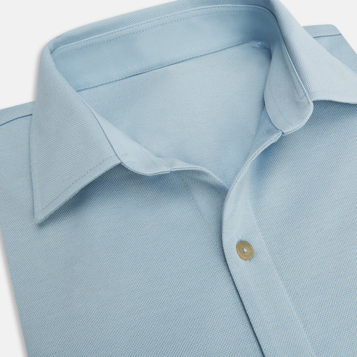 Pale Blue Pique Shirt Image 1