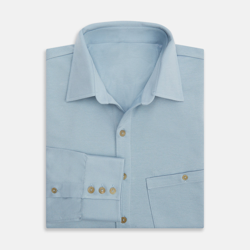 Pale Blue Pique Shirt