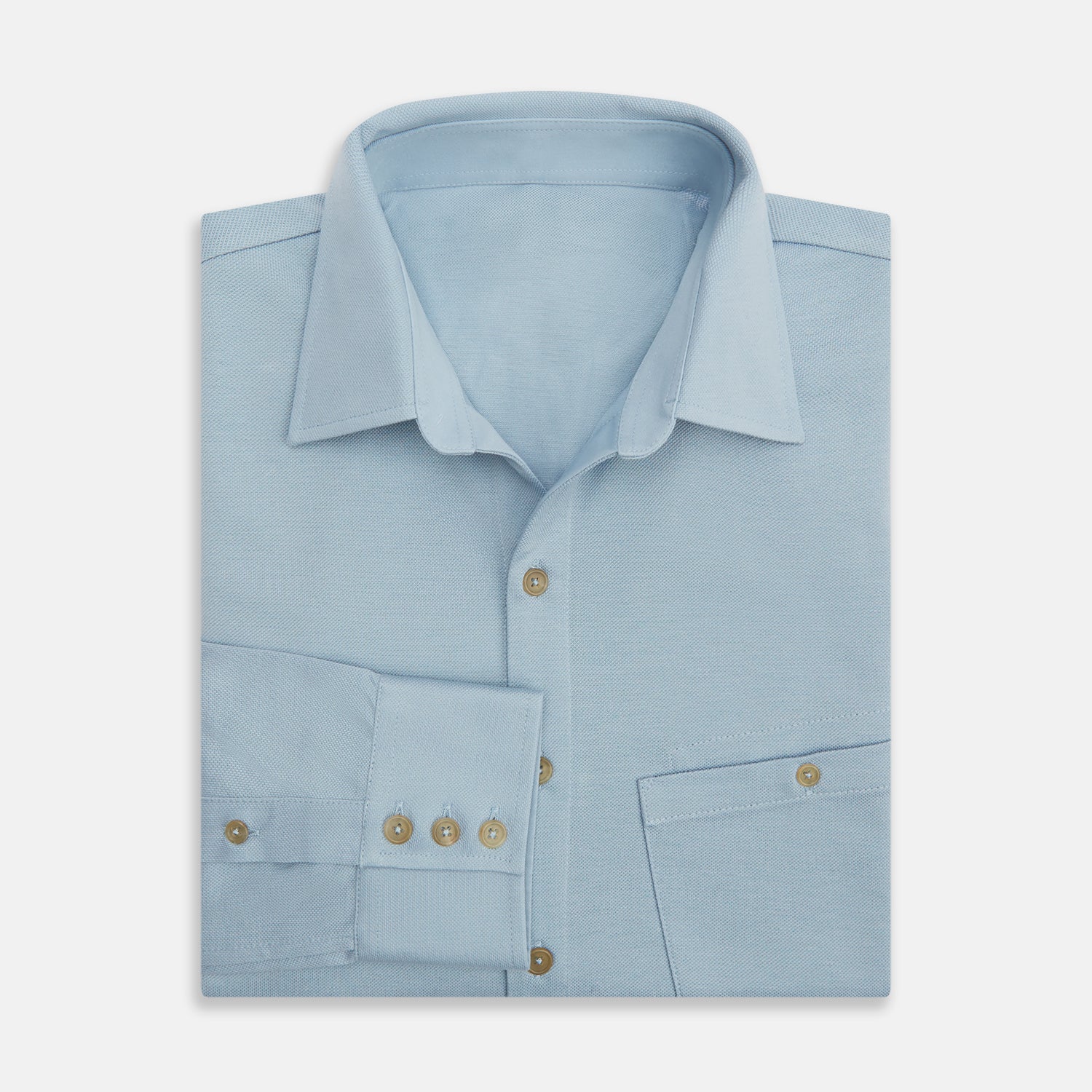 View 5 of product Pale Blue Pique Shirt