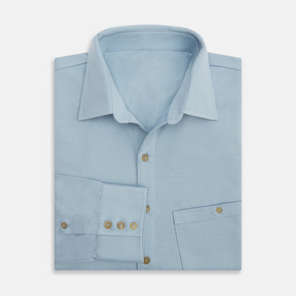 Pale Blue Pique Shirt Image 4