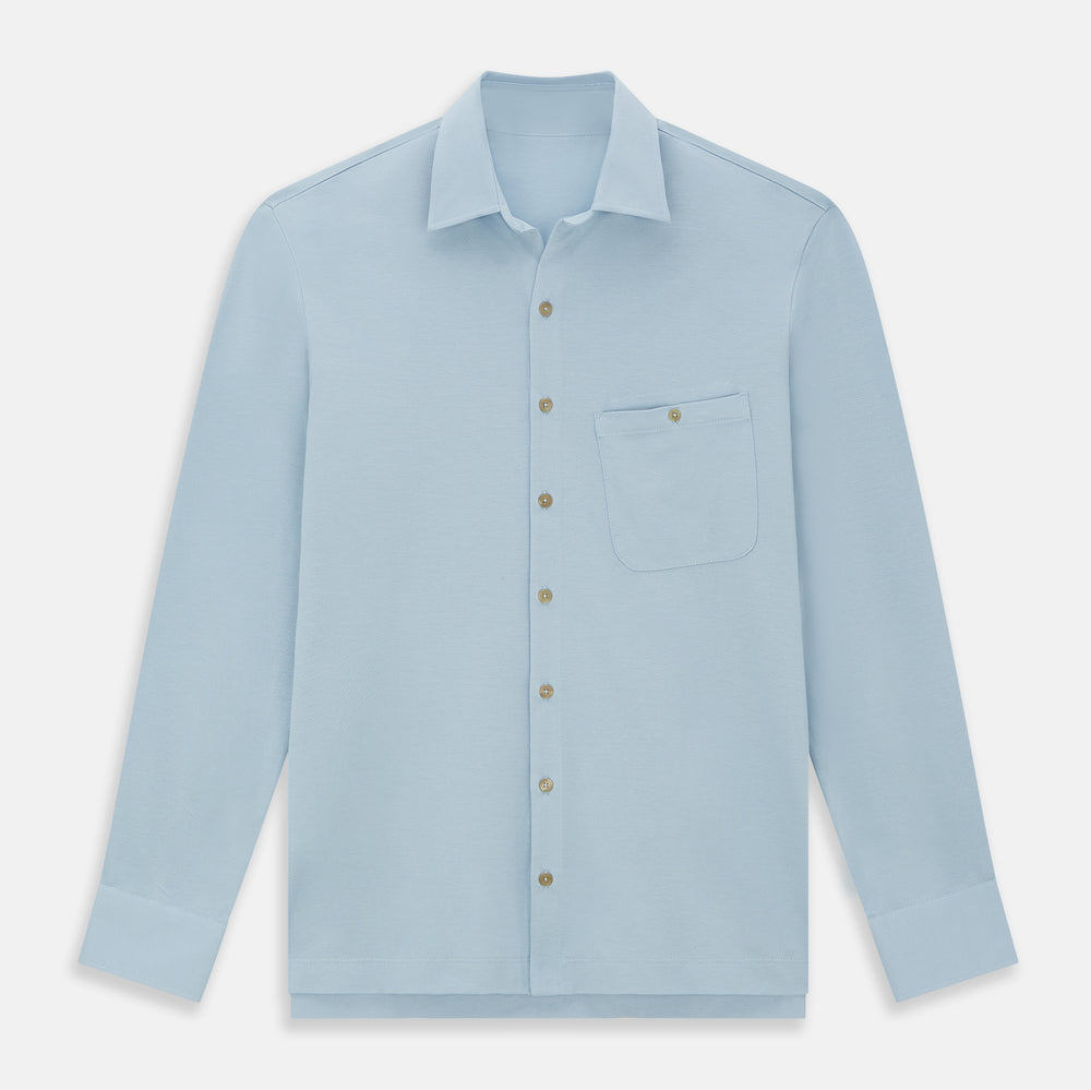 Pale Blue Pique Shirt