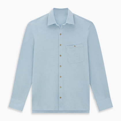 Pale Blue Pique Shirt Image 6
