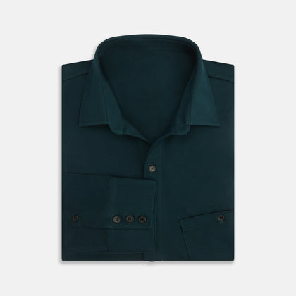 Dark Green Pique Shirt Image 3