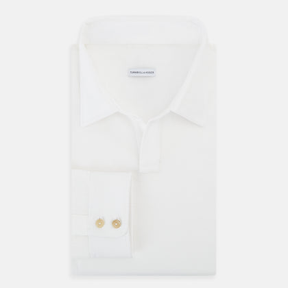 Cream Rugby Polo Shirt in Cotton Image 4