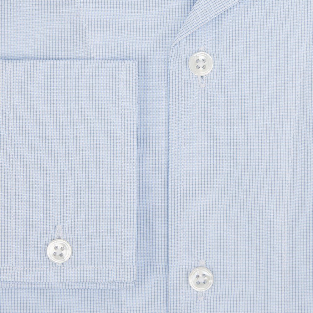 Pale Blue Fine Micro Check Nightshirt