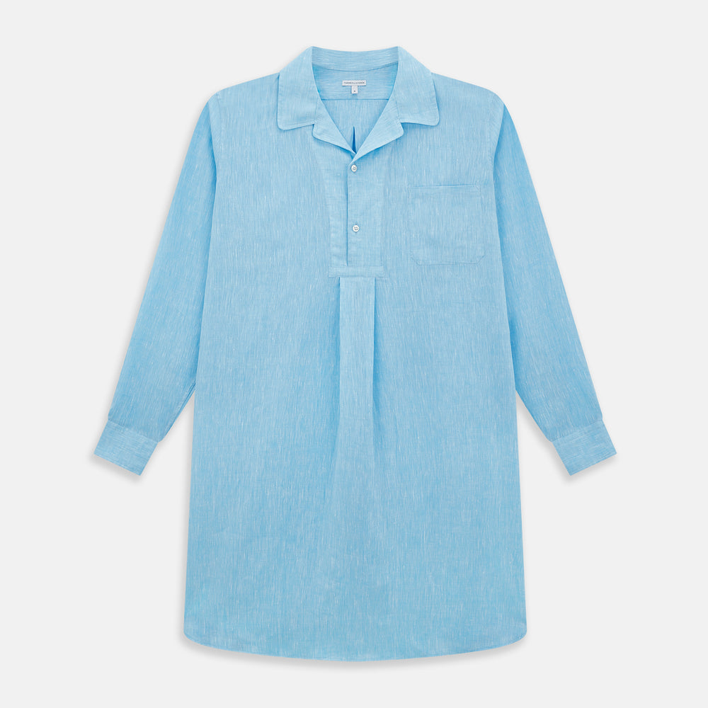 QUARZO NIGHTSHIRT TURQUOISE LINEN