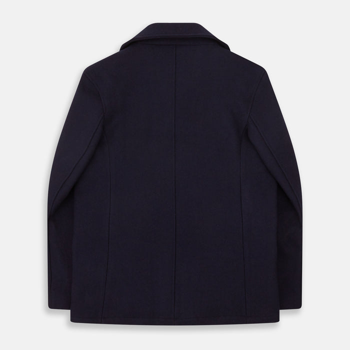 Navy Lambswool Redford Peacoat Image 3