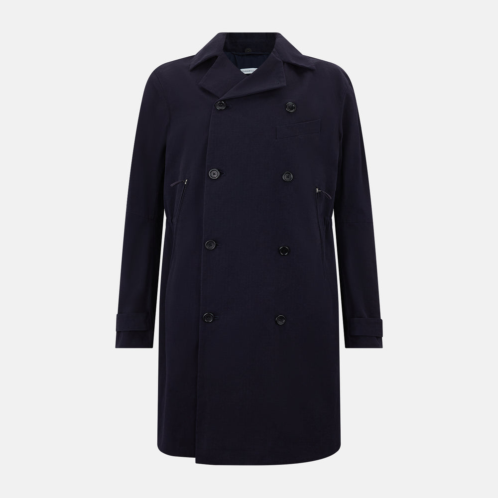 LONG DB TRENCH COAT NAVY 54