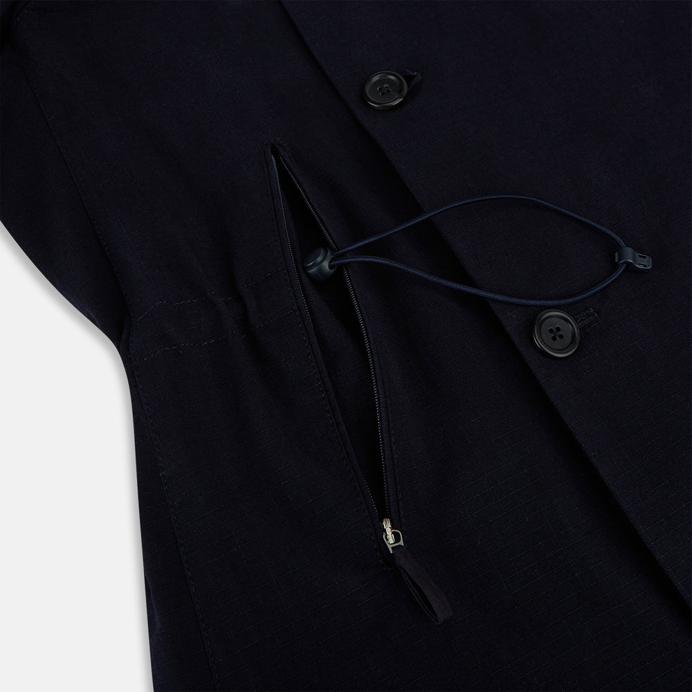 LONG DB TRENCH COAT NAVY 54