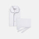White Piped Cotton Pyjama Set