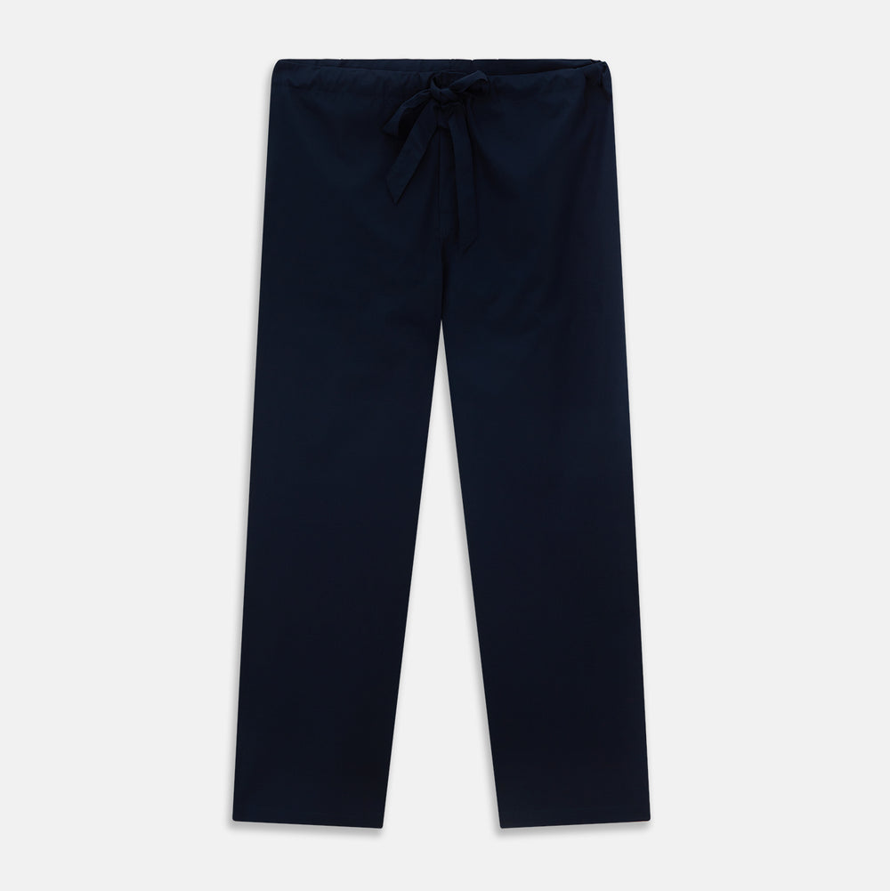 Navy Piped Cotton Pyjama Set