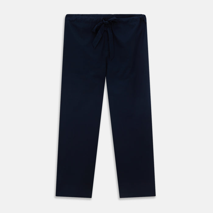 Navy Piped Cotton Pyjama Set Image 5