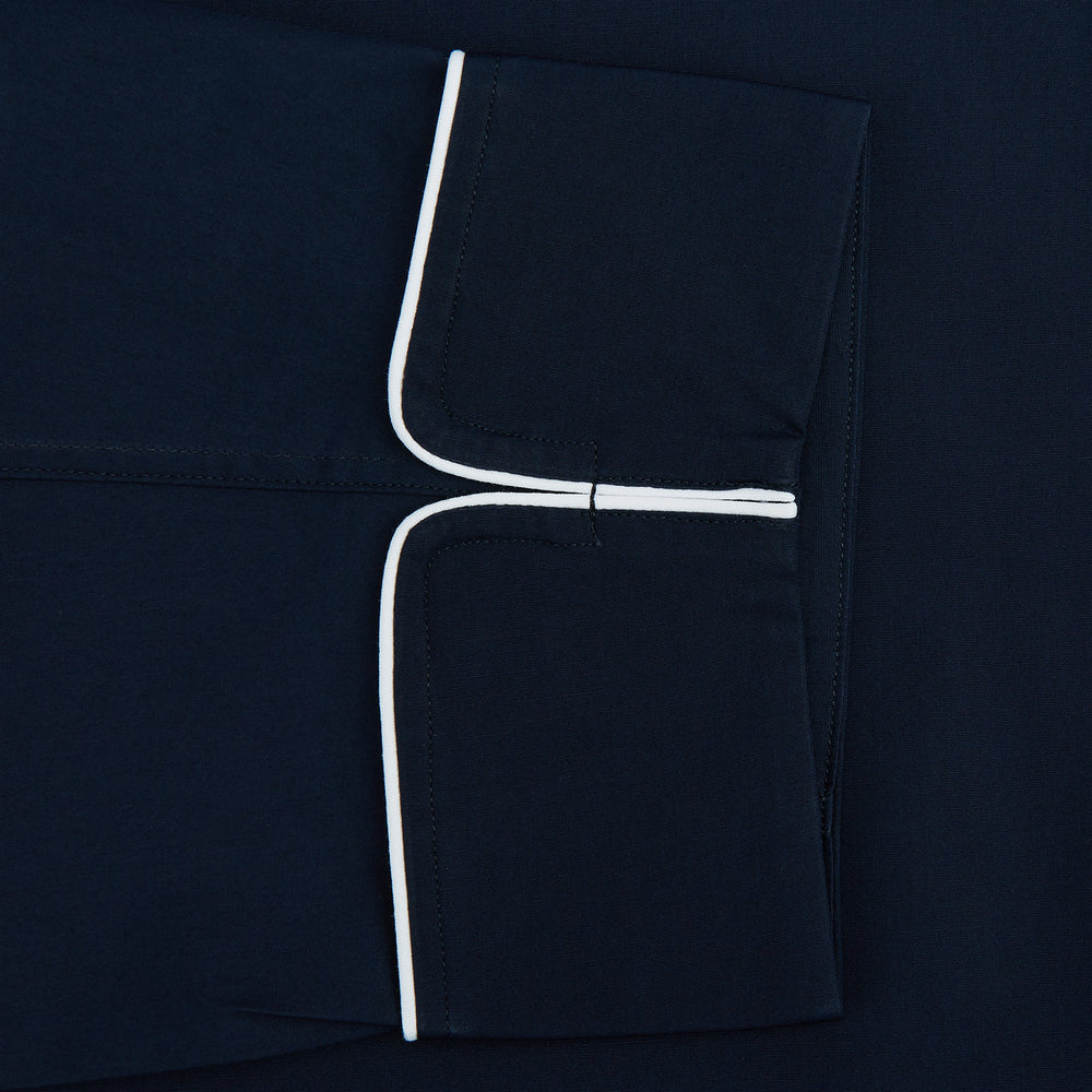 Navy Piped Cotton Pyjama Set