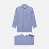 View 1 of product Blue Piped End-on-End Cotton Pyjama Set