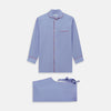 Blue Piped End-on-End Cotton Pyjama Set