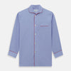 View 4 of product Blue Piped End-on-End Cotton Pyjama Set