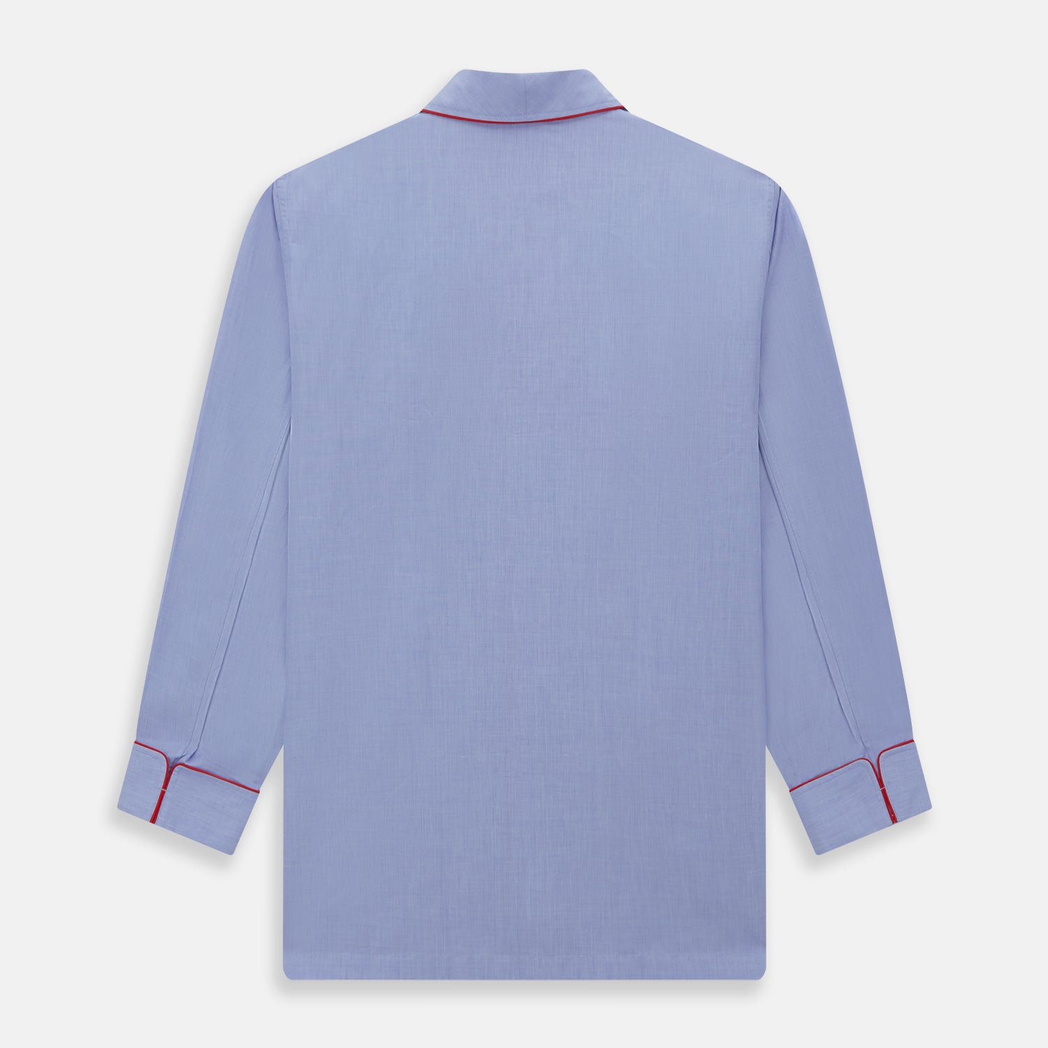 View 5 of product Blue Piped End-on-End Cotton Pyjama Set