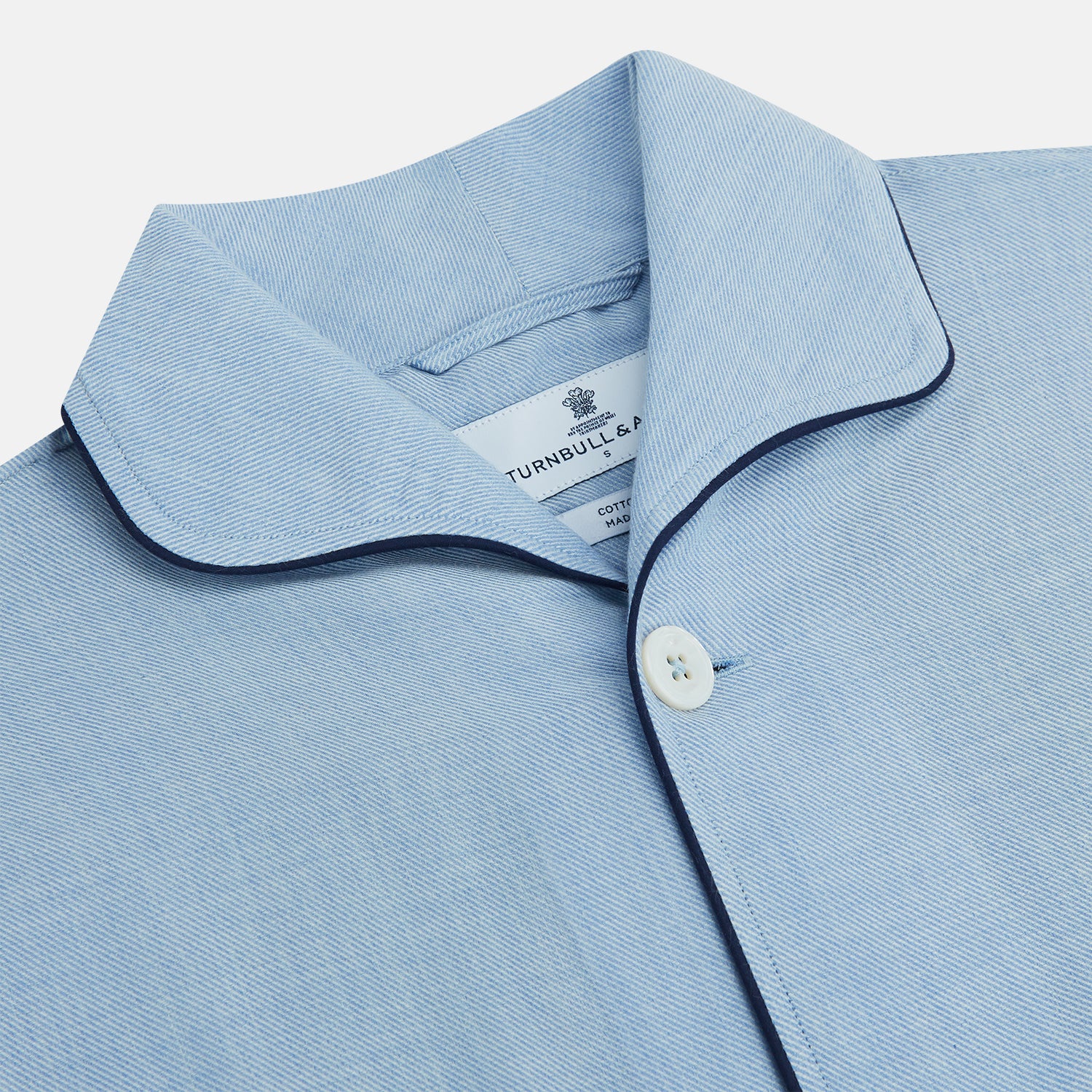View 2 of product Blue Piped Cotton-Cashmere Pyjama Set