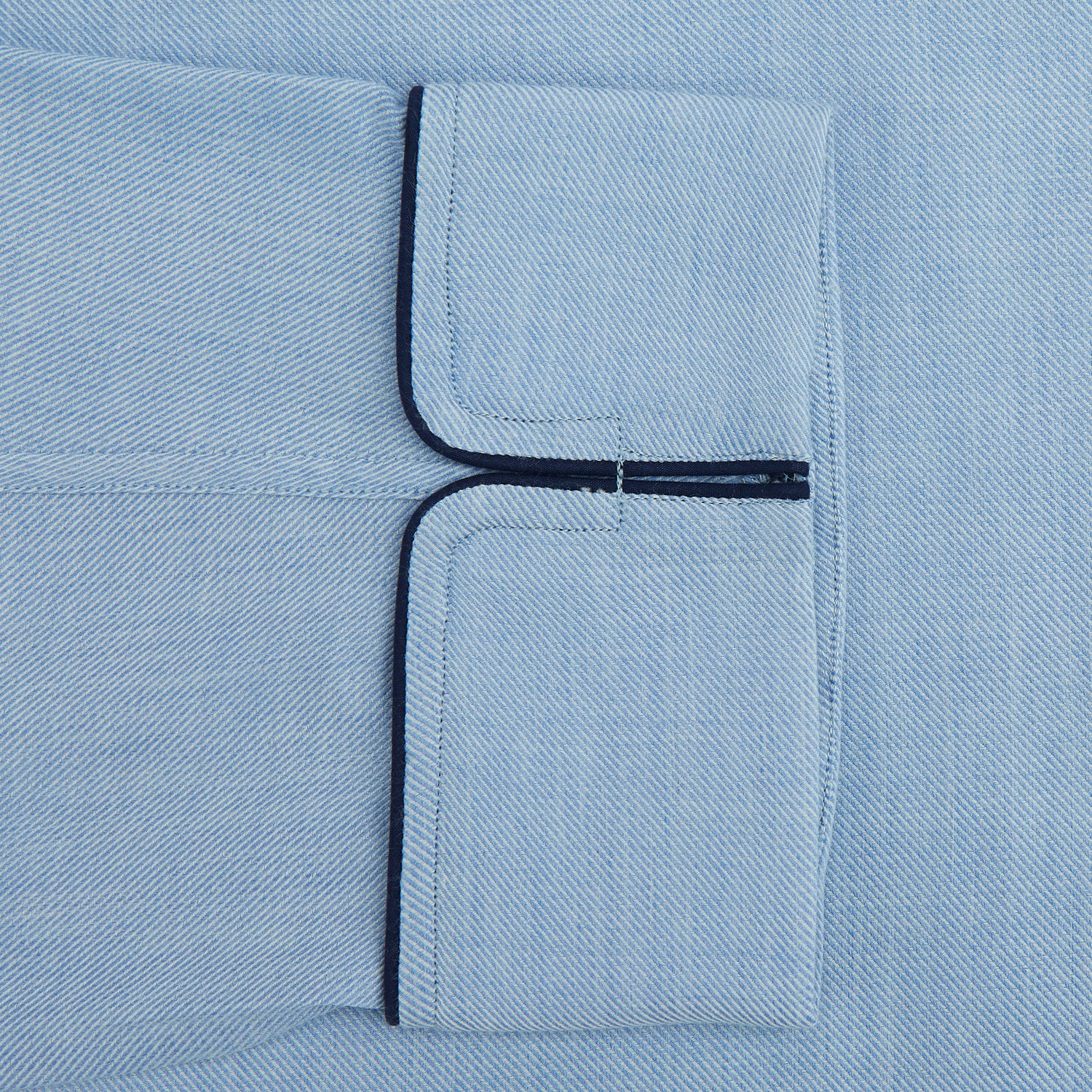 View 3 of product Blue Piped Cotton-Cashmere Pyjama Set