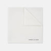 View 1 of product White Piped Silk Pocket Square