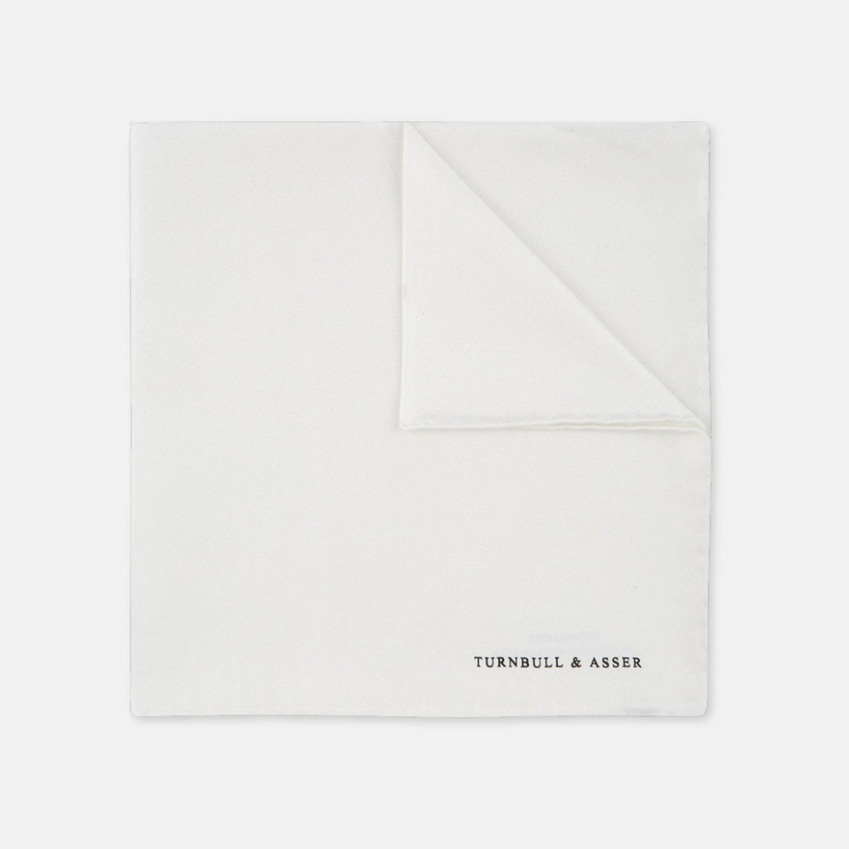 View 1 of product White Piped Silk Pocket Square