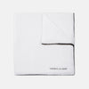 View 1 of product White and Black Piped Silk Pocket Square