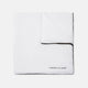 White and Black Piped Silk Pocket Square