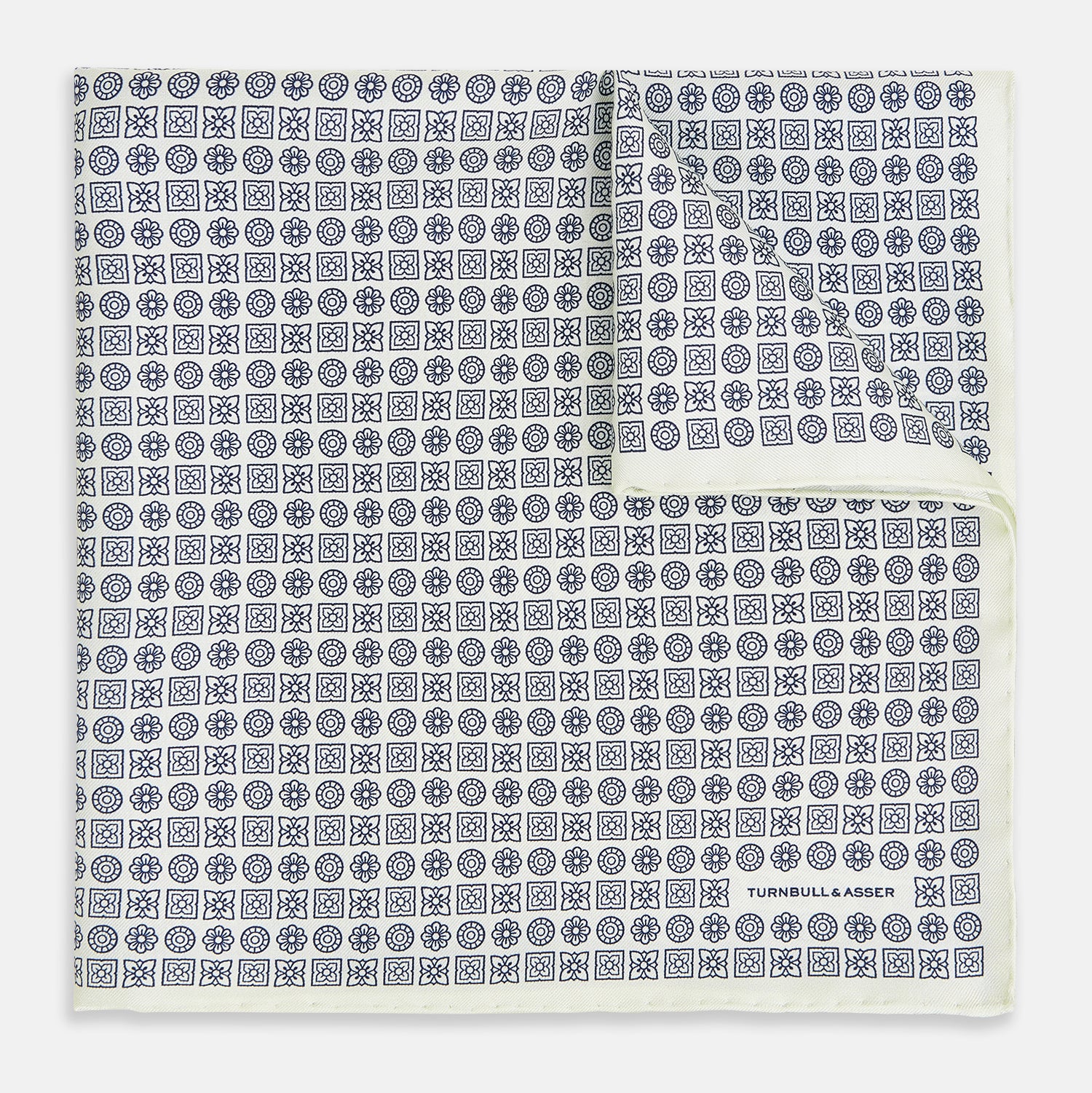 View 1 of product Floral White Pocket Square in Silk