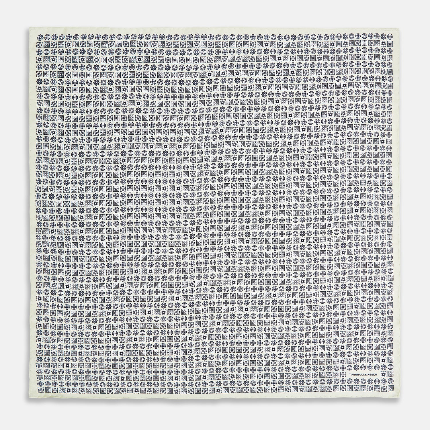 View 4 of product Floral White Pocket Square in Silk