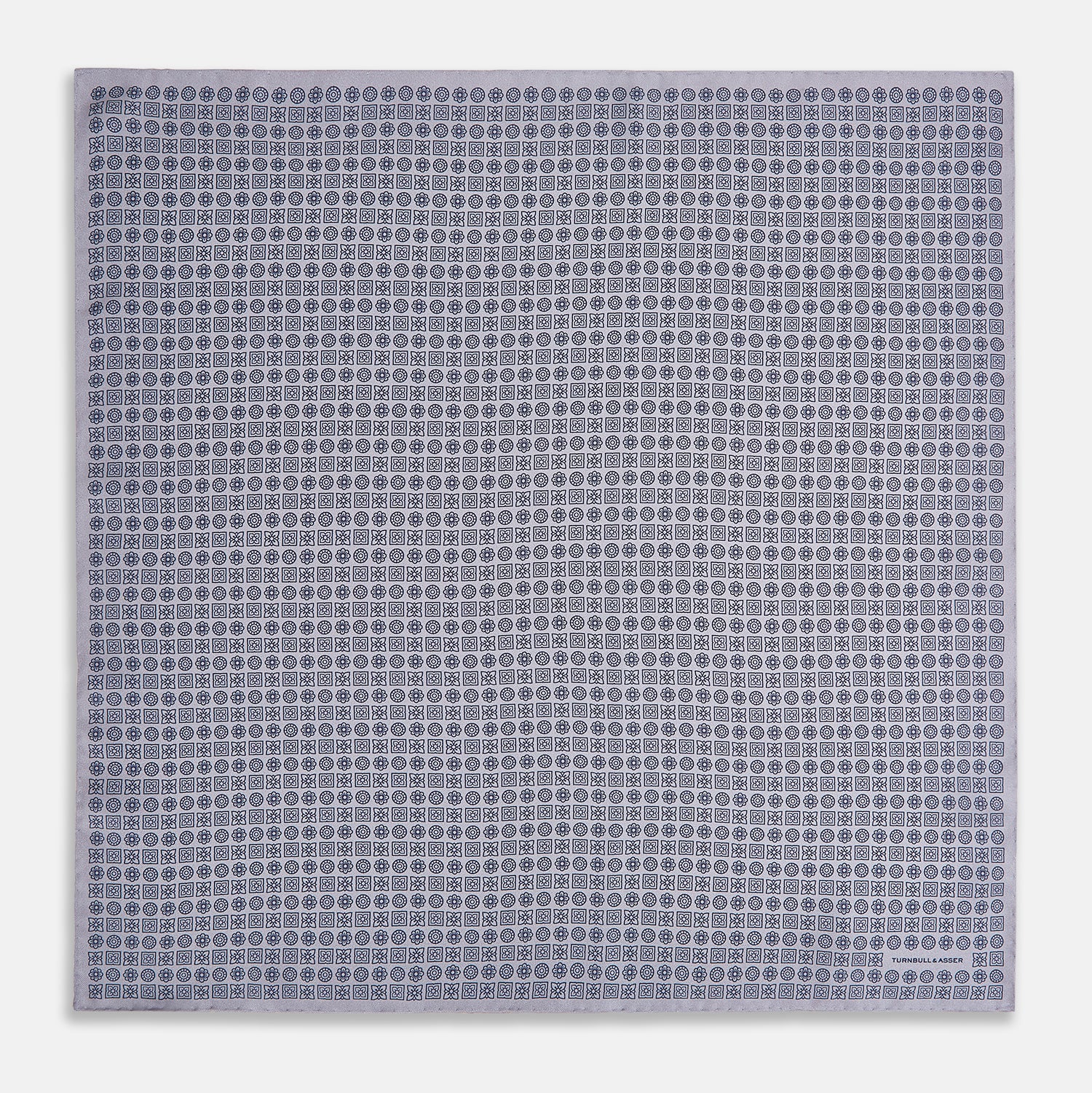 View 4 of product Rosette Lilac Pocket Square in Silk