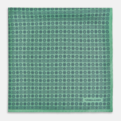 Floral Green Pocket Square in Silk Image 3