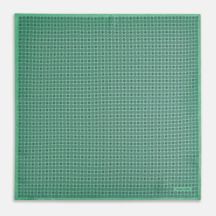 Floral Green Pocket Square in Silk Image 4