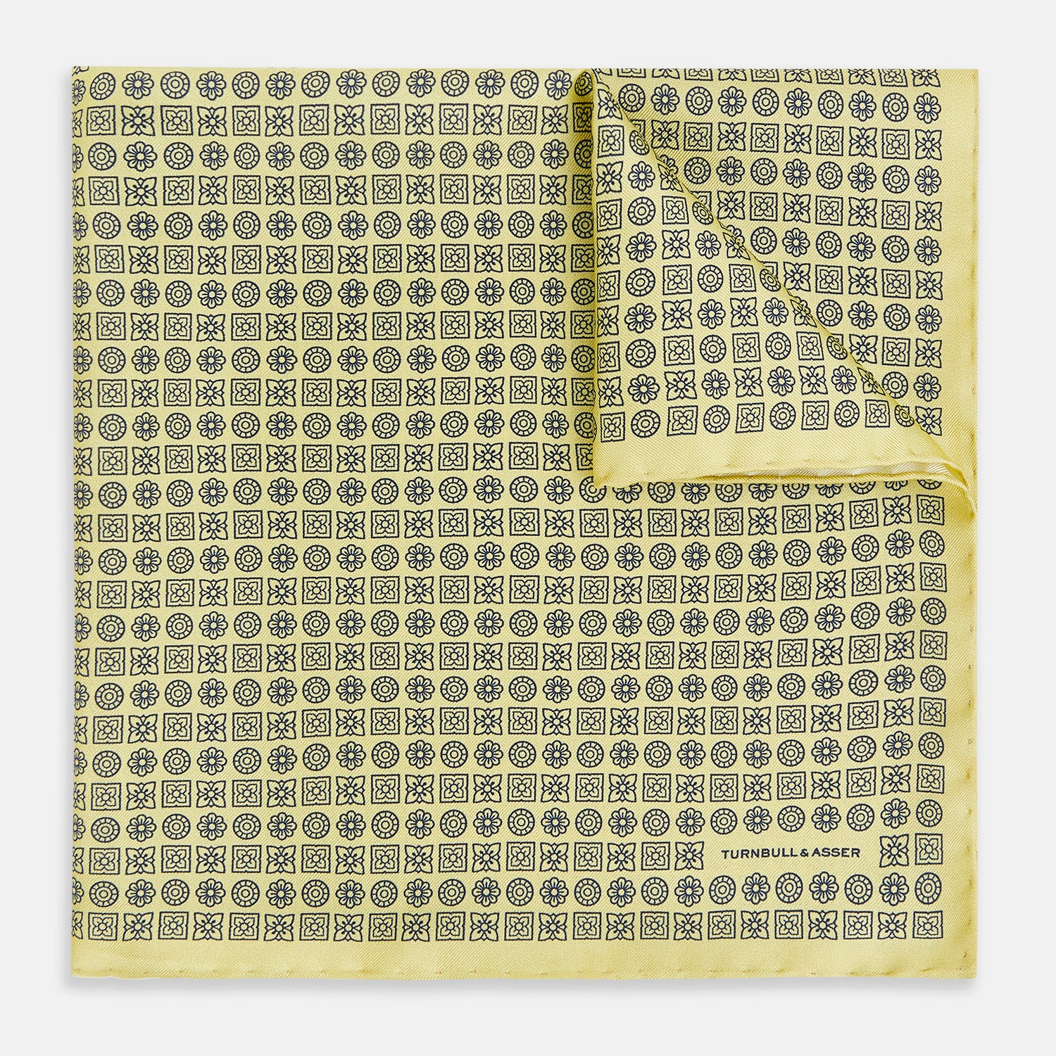 View 1 of product Floral Yellow Pocket Square in Silk