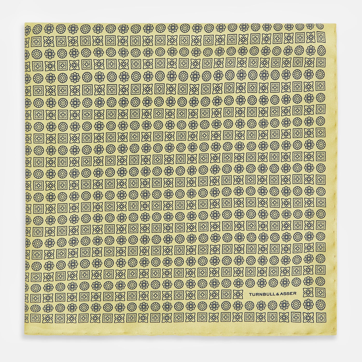 View 3 of product Floral Yellow Pocket Square in Silk