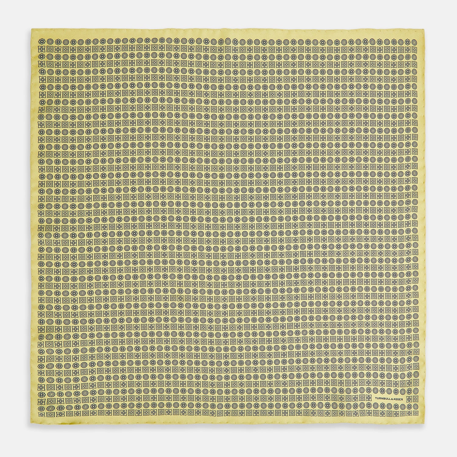 View 4 of product Floral Yellow Pocket Square in Silk