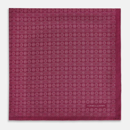 Floral Burgundy Pocket Square in Silk Image 2