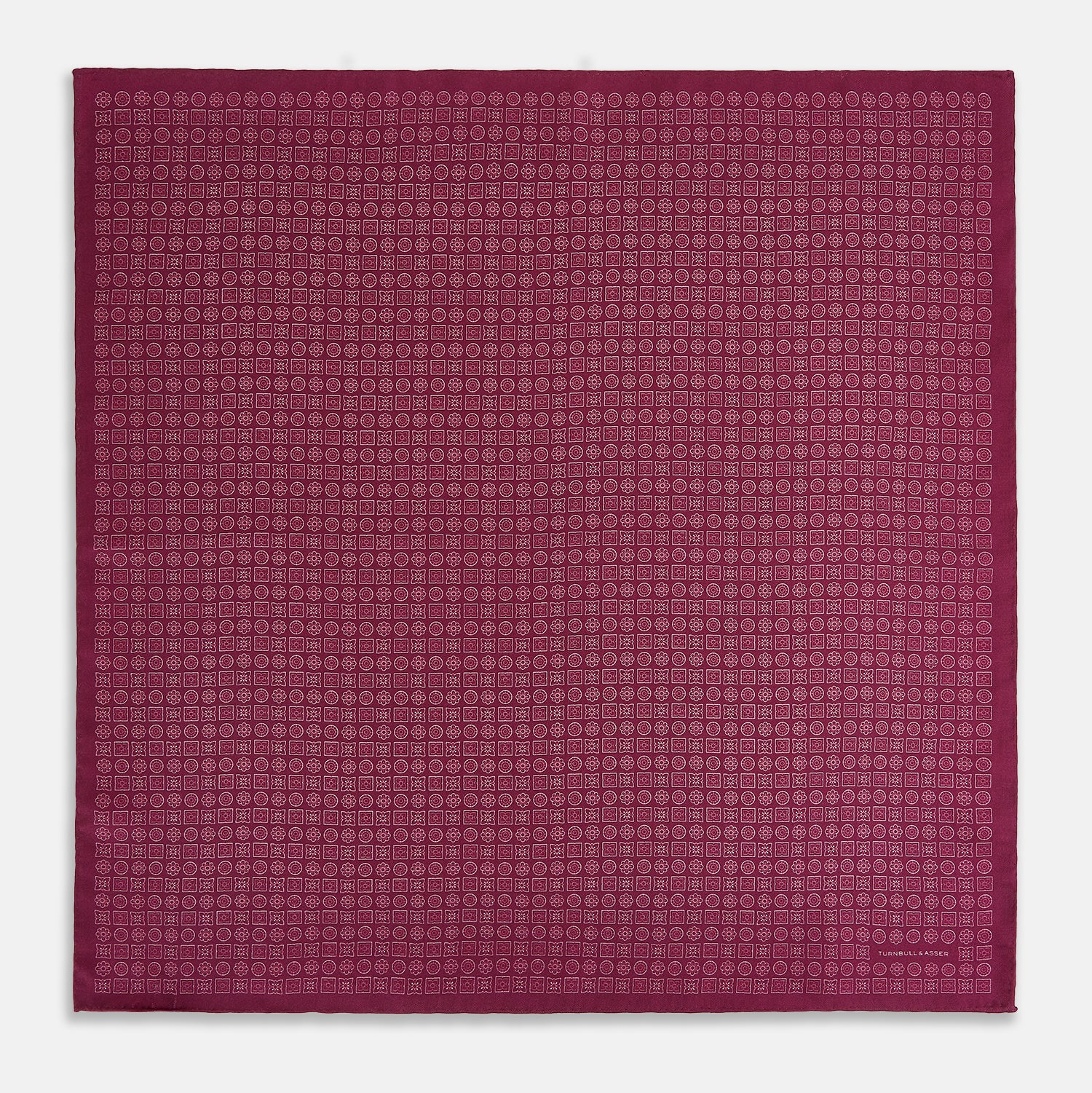 View 4 of product Floral Burgundy Pocket Square in Silk