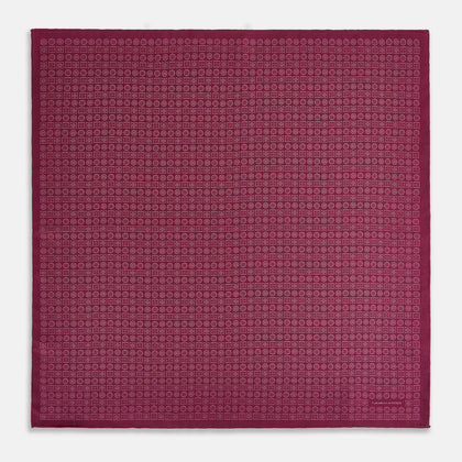 Floral Burgundy Pocket Square in Silk Image 3