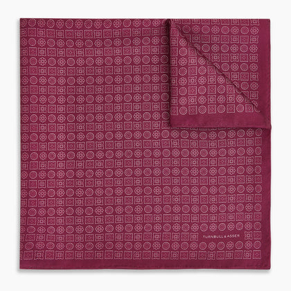 Floral Burgundy Pocket Square in Silk Image 4